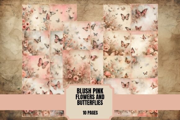 Blush Pink Flowers & Butterflies Junk Journal: A Creative Toolkit