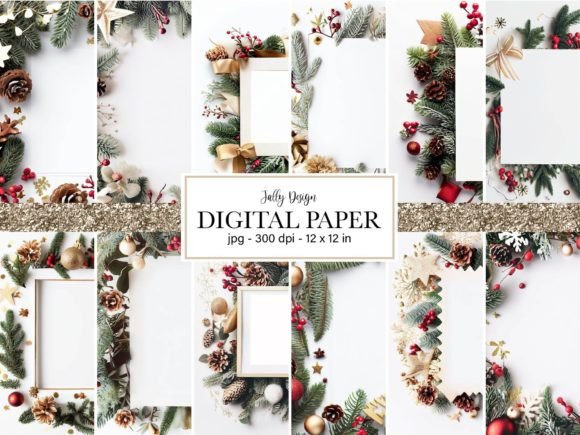 Christmas Frames with White Background: A Festive Design Toolkit