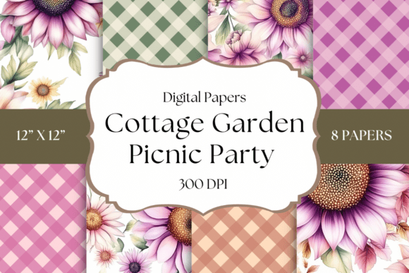 Cottagecore Garden Picnic Party: A Digital Paper Set for Rustic Charm