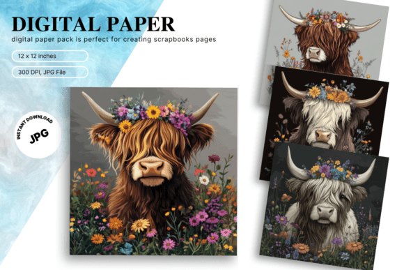 Highland Cow Background Wallpaer Wallart: A Rustic Design Essential
