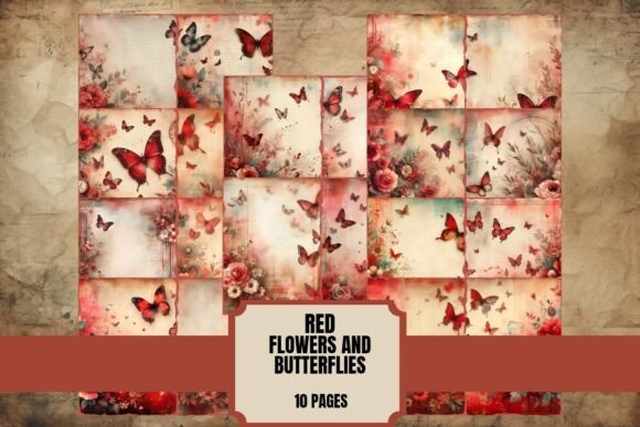 Red Flowers & Butterflies Junk Journal: Creative Uses