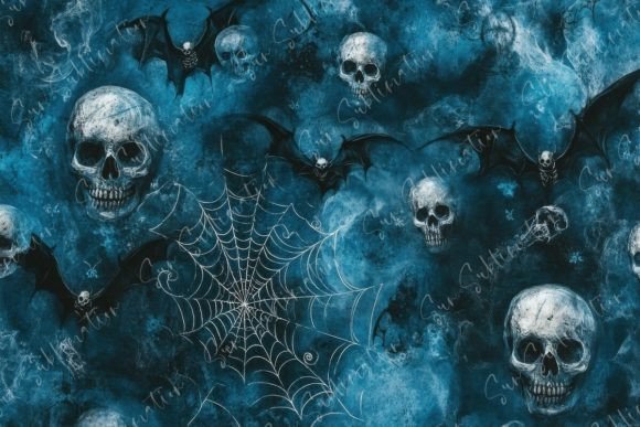 Skull and Bat Dark Art Background: Unleashing Gothic Visuals
