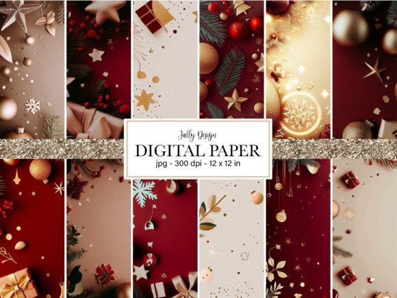 Spark Your Creativity with Aesthetic Christmas Frame Digital Paper