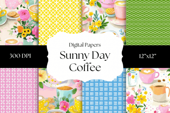 Sunny Day Coffee Digital Paper: Brighten Your Projects