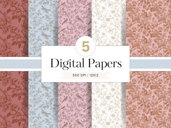 Timeless Charm: Unlocking Projects with Vintage Garden Toile Digital Papers