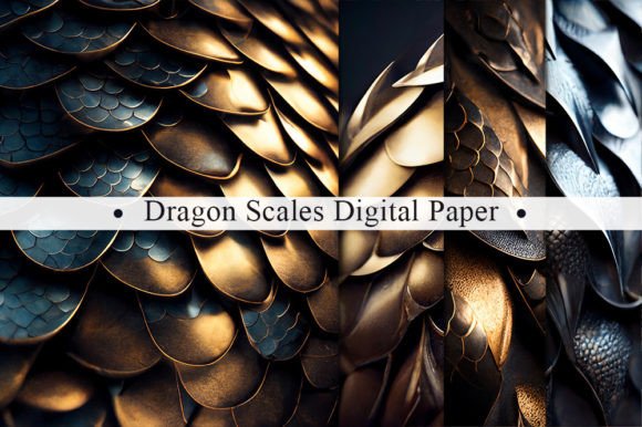 Unleash Fantasy: The Metallic Dragon Scales Background Set