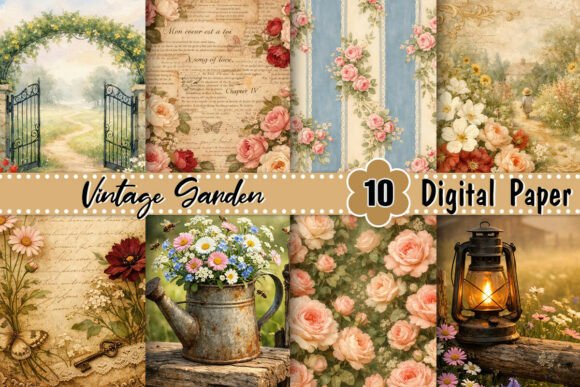 Using Vintage Garden Backgrounds for Authentic Design