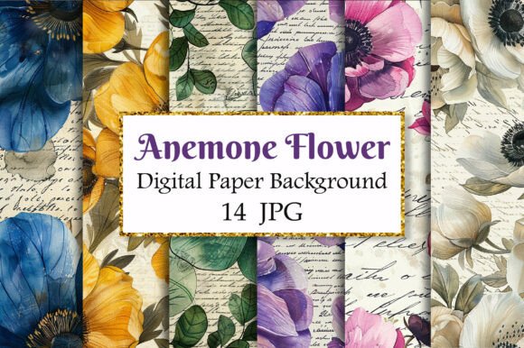 Vintage Anemone Flower Digital Paper: Your Next Go-To Design Asset