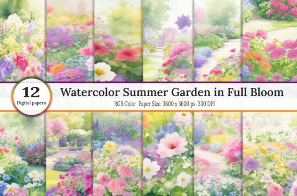 Watercolor Summer Garden in Full Bloom: A Designer's Guide